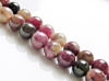Image de 8x8 mm, perles rondes, pierres gemmes, tourmaline, rose, naturelle