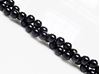 Picture of 6x6 mm, round, gemstone beads, tourmaline, black, natural