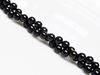 Picture of 6x6 mm, round, gemstone beads, tourmaline, black, natural