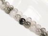 Picture of 8x8 mm, round, gemstone beads, quartz, warm silver grey, natural