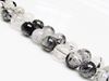 Picture of 8x8 mm, round, gemstone beads, rutilated quartz, black, natural