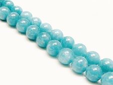 Image de 10x10 mm, perles rondes, pierres gemmes, quartz éponge, bleu sinbad