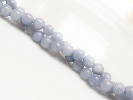 Picture of 6x6 mm, round, gemstone beads, sponge quartz, jeans blue