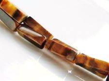 Picture of 13x4 mm, cuboid, gemstone beads, tiger eye, golden-brown, natural