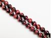 Picture of 10x10 mm, round, gemstone beads, tiger eye, red, A-grade