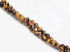 Picture of 4x4 mm, round, gemstone beads, tiger eye, golden-brown, natural, A-grade
