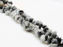 Image de 4x9 mm, copeaux, perles pierres gemmes, percées en haut, œil-de-tigre, gris bleu, naturel, brin double