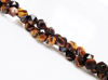 Picture of 5x6 mm, round English cut, gemstone beads, tiger eye, golden-brown, natural, faceted