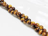 Picture of 6x6 mm, round, gemstone beads, tiger eye, golden-brown, natural, A-grade