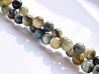 Picture of 6x6 mm, round, gemstone beads, tiger eye, blue grey and butter yellow