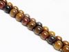 Picture of 10x10 mm, round, gemstone beads, petrified rainbow wood, natural