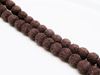 Image de 10x10 mm, perles rondes, pierres gemmes, pierre de lave, teintée brun foncé