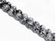Picture of 10x10 mm, round, gemstone beads, obsidian, snowflake, natural