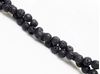 Image de 6x6 mm, perles rondes, pierres gemmes, pierre de lave, teintée noire, cirée