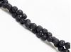 Picture of 6x6 mm, round, gemstone beads, lava rock, dyed black, waxed