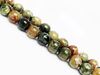 Picture of 8x8 mm, round, gemstone beads, rhyolite, green, natural, AA-grade