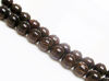 Picture of 8x8 mm, round, gemstone beads, obsidian, russet red banded, natural