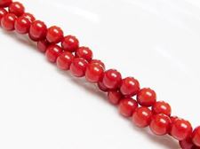 Picture of 5.3x5.3 mm, round, organic gemstone beads, coral, wine red