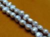 Picture of 7-8 mm, medium nuggets, organic gemstone beads, freshwater pearls, natural, silver grey