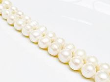 Picture of 8-9 mm, potato, organic gemstone beads, freshwater pearls, white