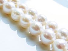 Image de 9-10 mm, ovale, pierres gemmes organiques, perles d'eau douce, blanches