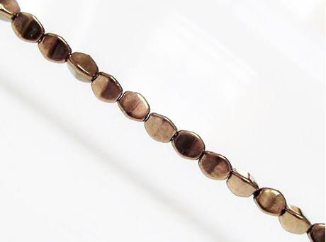 Image de 5x3 mm, toupies Pinch, perles de verre tchèque, noires, opaques, lustre doré
