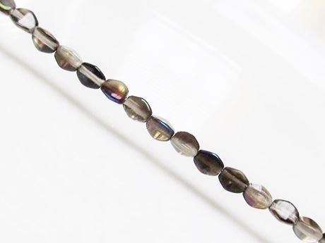 Picture of 5x3 mm, Pinch beads, Czech glass, smoke grey, transparent, half tone Azuro