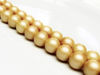 Picture of 10x10 mm, round, gemstone beads,  South Sea shell pearls, golden beige, frosted