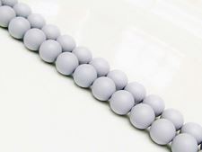 Picture of 8x8 mm, round, organic beads, shell pearl, grey, frosted