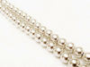 Picture of 6x6 mm, Czech round glass beads, pearlized, silvery grey, premium quality, pre-strung, 38 beads
