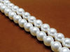 Picture of 6x6 mm, Czech round glass beads, pearlized, white, premium quality, pre-strung, 38 beads