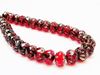Image de 7x10 mm, perles rondelles sculptées, tchèques, rouge rubis profond, transparent, picasso