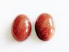 Picture of 10x14 mm, oval, gemstone cabochons, goldstone, red
