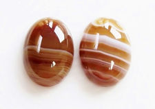 Afbeeldingen van 13x18 mm, ovale, edelsteen cabochons, natuurlijke gestreepte agaat, melkchocolade bruin