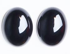 Afbeeldingen van 13x18 mm, ovale, edelsteen cabochons, onyx, zwart