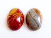 Image de 13x18 mm, ovale, cabochons de pierres gemmes, jaspe ruisseau rouge, naturel