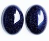 Image de 18x25 mm, ovale, cabochons de pierres gemmes, rivière d'or, bleu nuit