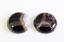 Picture of 20x20 mm, round, gemstone cabochons, deep brown agate and quartz, natural