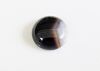 Picture of 20x20 mm, round, gemstone cabochons, deep brown agate and quartz, natural