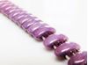 Picture of 3x8 mm, spindle, Cali beads, Czech glass, 3 holes, chalk white, opaque, alexandrite purple luster