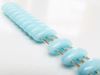 Picture of 3x8 mm, spindle, Cali beads, Czech glass, 3 holes, light turquoise blue, opaque