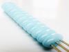 Picture of 3x8 mm, spindle, Cali beads, Czech glass, 3 holes, light turquoise blue, opaque