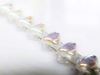 Picture of 5x5 mm, diagonal, mini Silky beads, Czech glass, 2 holes, crystal, transparent, AB