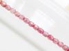 Picture of 4x4 mm, Czech faceted round beads, chalk white, opaque, light topaz pink luster
