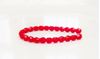 Image de 4x4 mm, perles à facettes tchèques rondes, rouge cerise, opaque
