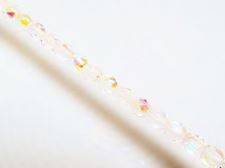 Picture of 4x4 mm, Czech faceted round beads, crystal, transparent, AB