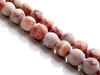 Picture of 8x8 mm, round, gemstone beads, red veined jasper, natural, frosted
