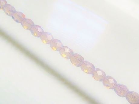 Picture of 4x4 mm, Czech faceted round beads, translucent, opal lavender blue