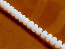 Picture of 3x5 mm, Czech faceted rondelle beads, alabaster white, translucent