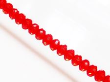 Afbeeldingen van 3x5 mm, Tsjechische facet rondel kralen, hyacint oranje rood, transparant